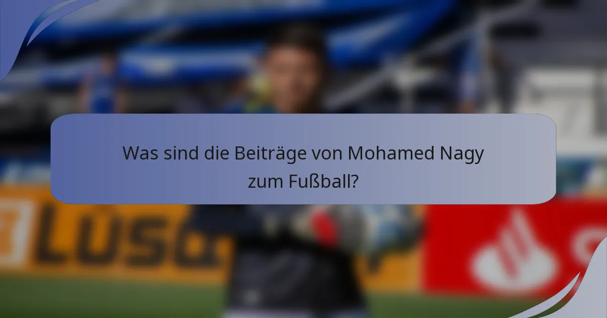 Was sind die Beiträge von Mohamed Nagy zum Fußball?