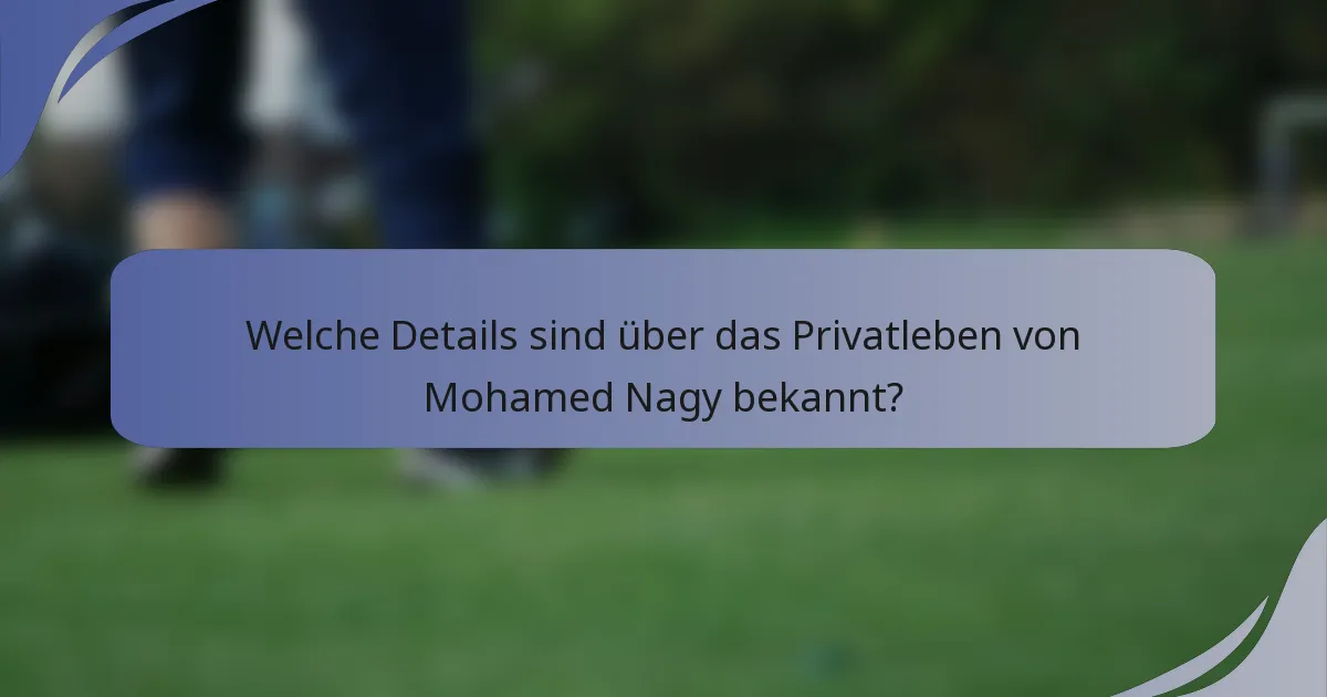 Welche Details sind über das Privatleben von Mohamed Nagy bekannt?