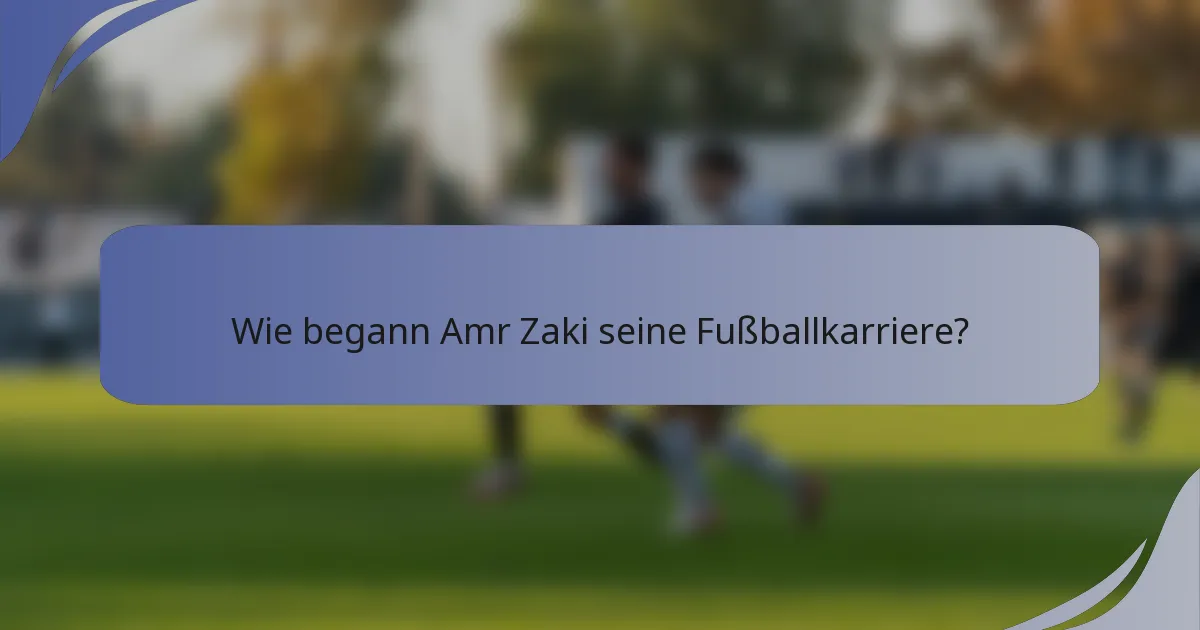 Wie begann Amr Zaki seine Fußballkarriere?