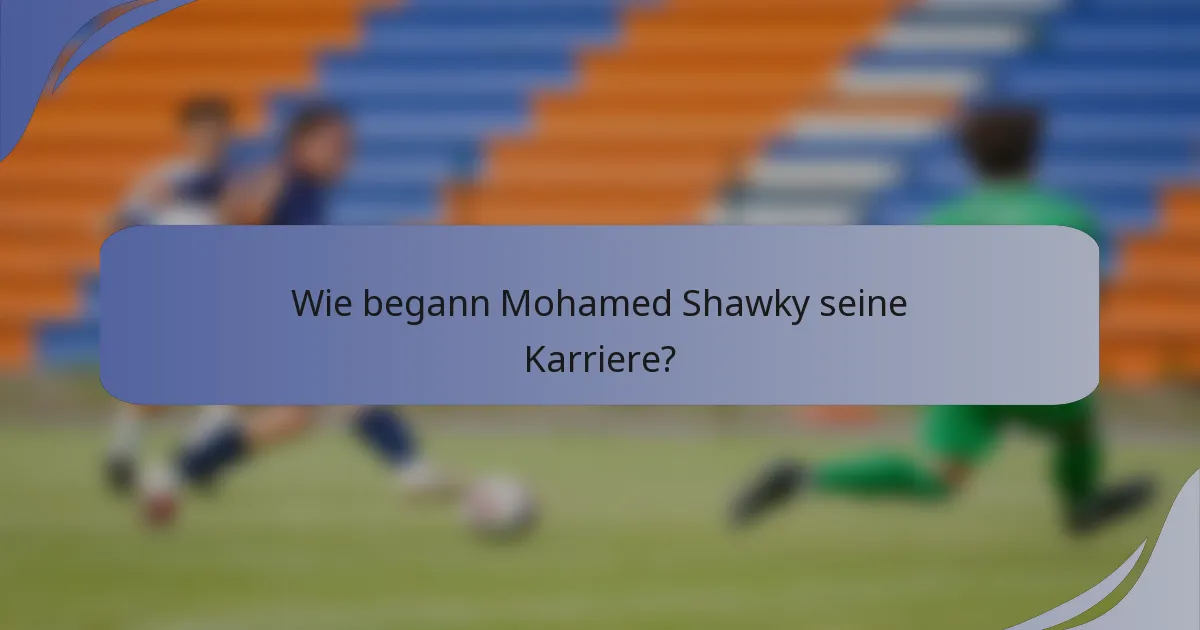 Wie begann Mohamed Shawky seine Karriere?