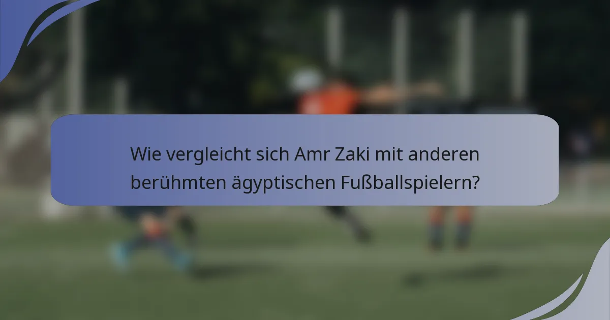 Wie vergleicht sich Amr Zaki mit anderen berühmten ägyptischen Fußballspielern?